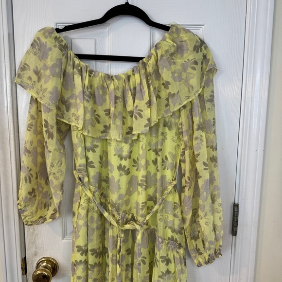 ASTR The Label Yellow Grey Floral Midi Dress - Size M - Picture 5 of 13